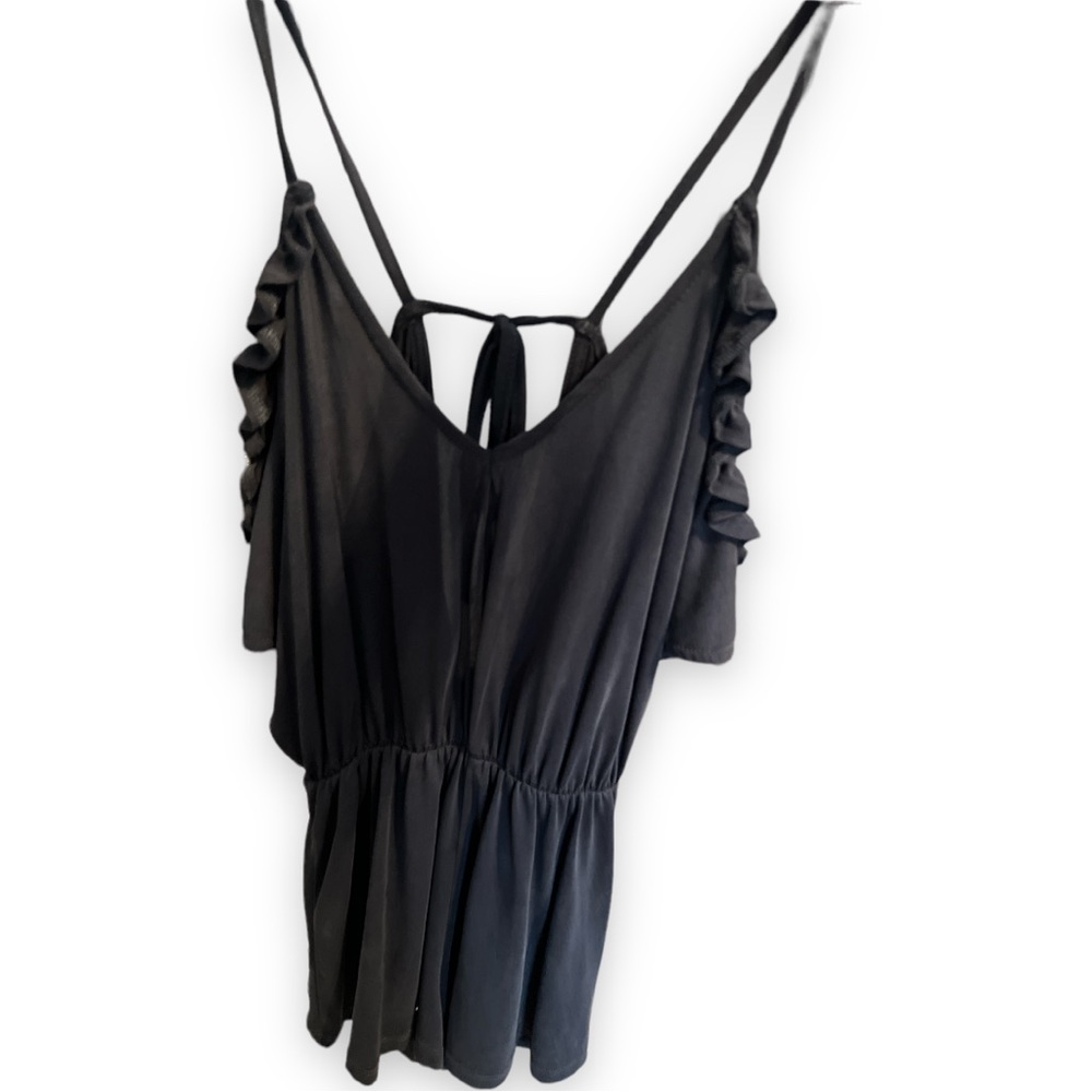 NWOT bershka off shoulder romper in dark grey, size small